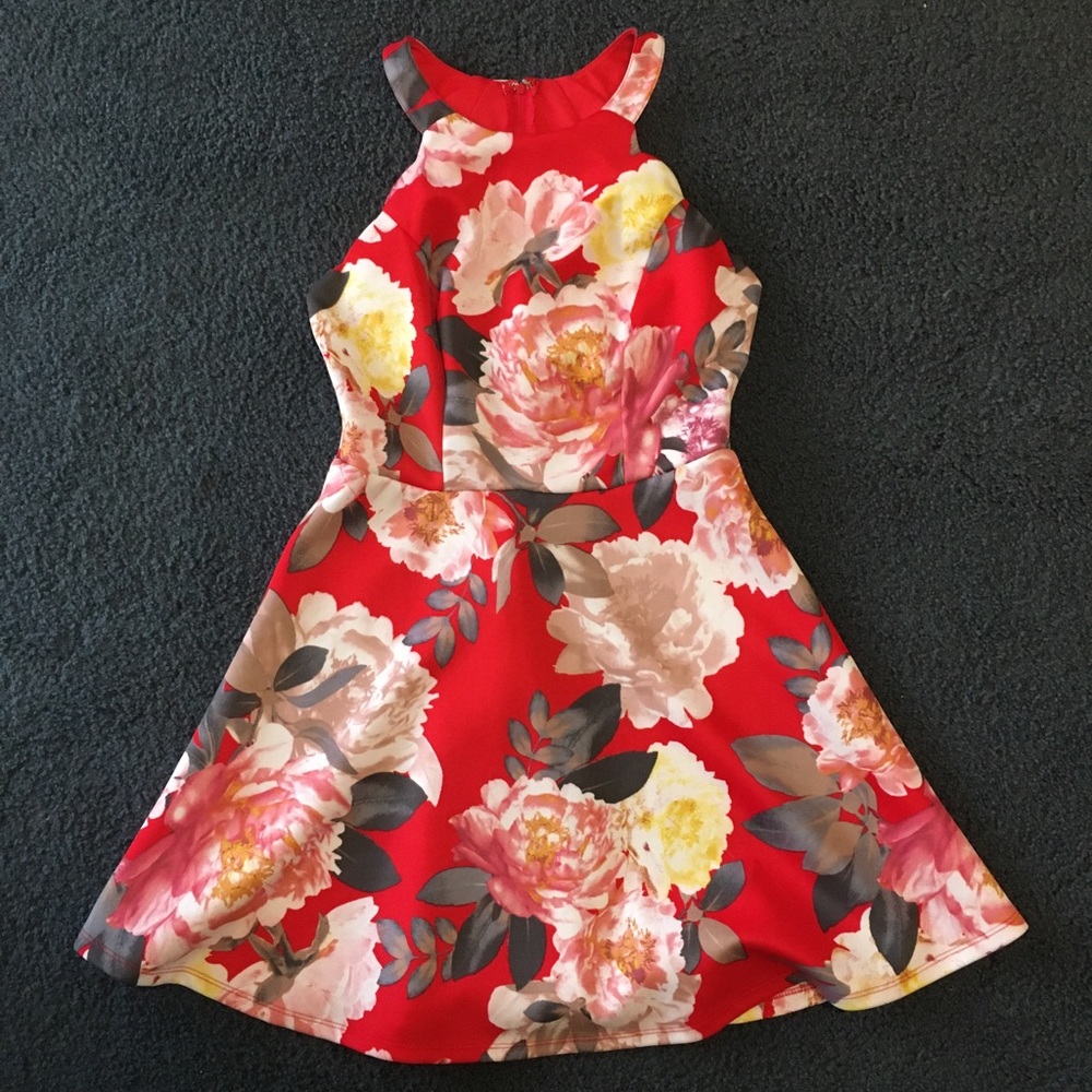 Red Floral Dress